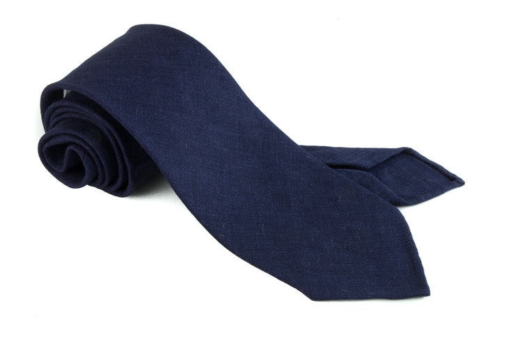 Linen Solid Untipped - Navy Blue