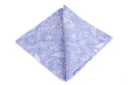 Paisley Cotton Pocket Square - Light Blue