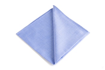 Solid Cotton Pocket Square - Mid Light Blue