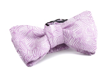 Self tie Floral Silk - Purple/White