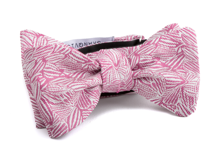 Self tie Floral Silk - Pink/White
