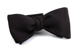 Solid Grenadine Fina Bow Tie - Black