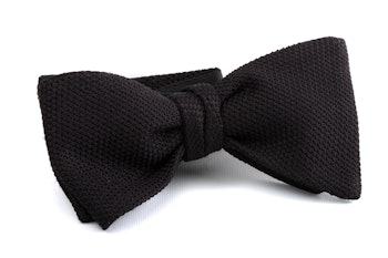 Solid Grenadine Fina Bow Tie - Black