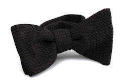 Solid Grenadine Grossa Bow Tie - Black