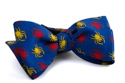 Self tie Silk Spider - Mid Blue/Yellow/Red