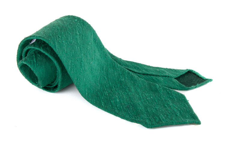 Solid Shantung Tie - Untipped - Green