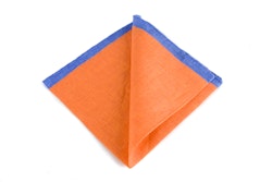 Linen Candy Stripe - Orange/Blue