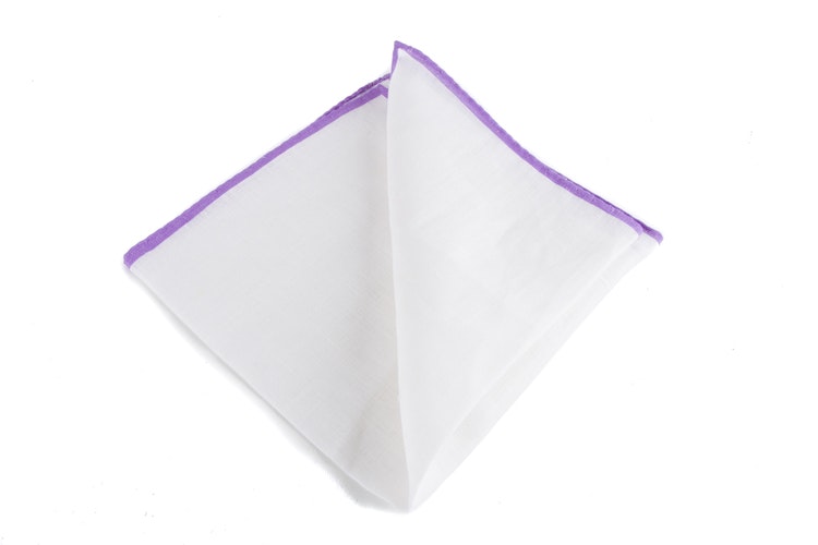 Linen Candy Stripe - White/Light Purple