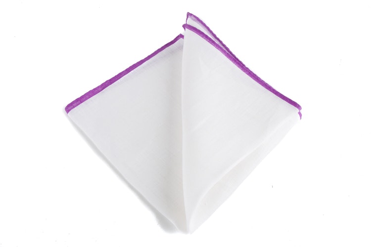 Linen Candy Stripe - White/Purple