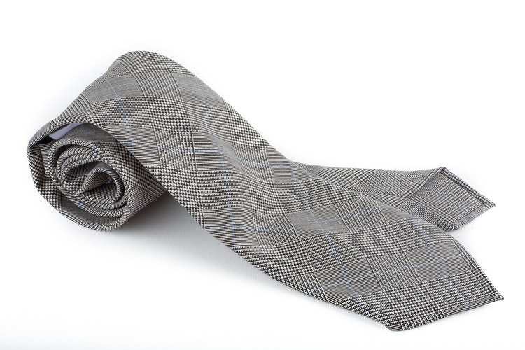 Glencheck Light Wool Tie - Untipped - Grey