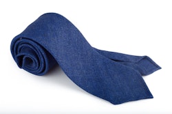 Solid Wool Untipped Tie - Mid Blue