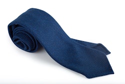 Solid Wool Untipped Tie - Navy Blue