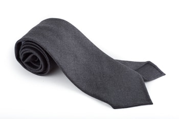 Solid Wool Untipped Tie - Grey
