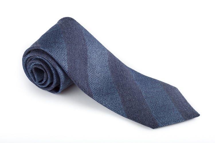 Regimental Wool/Silk Tie - Blue