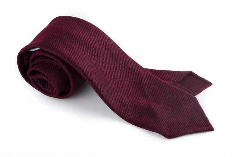 Solid Silk Tie - Untipped - Burgundy