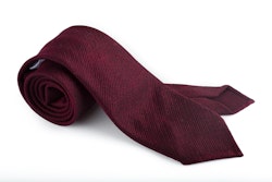 Solid Silk/Wool Tie  - Untipped - Bourgogne