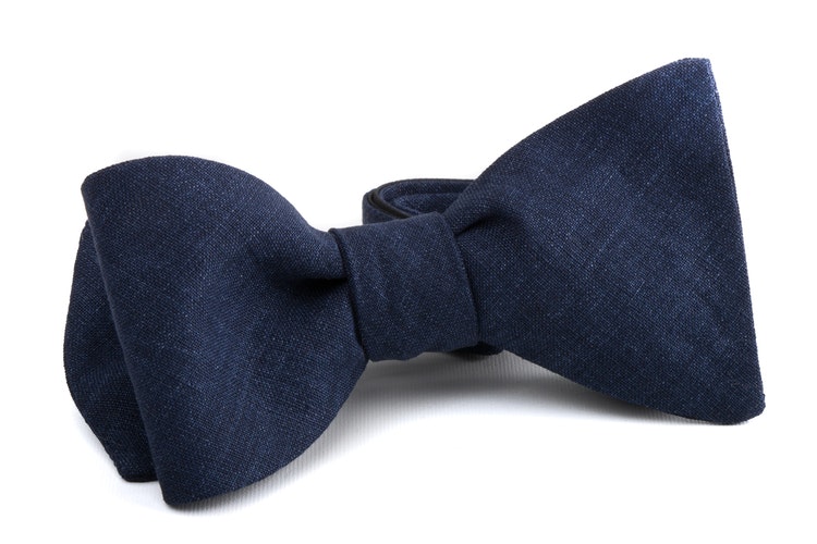 Self tie Cotton Solid - Navy Blue