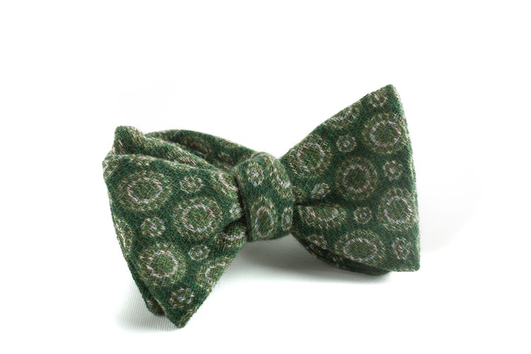 Self tie Wool Circular - Green