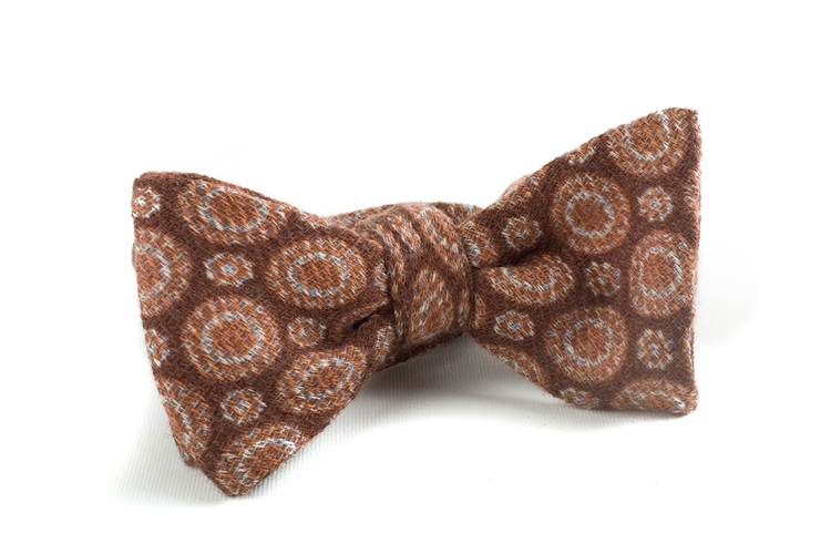 Self tie Wool Circular - Brown/Beige