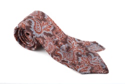 Wool Untipped Paisley - Brown/Light Blue/Rust