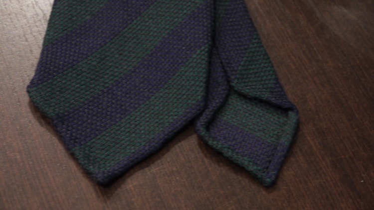 Wool Untipped Regimental - Navy Blue/Green