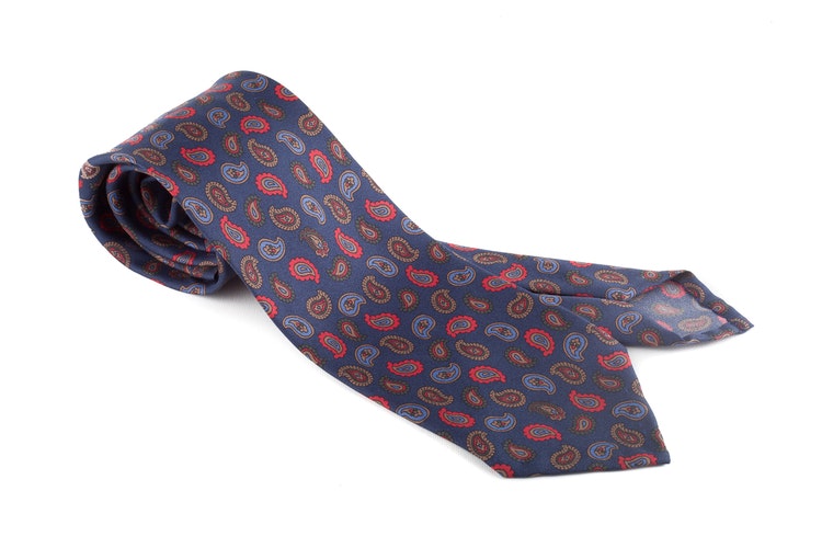 Printed Paisley Untipped - Navy Blue/Red/Light Blue