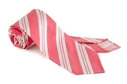 Regimental Linen Silk Tie - Untipped - Red/White