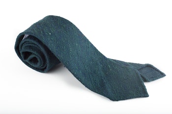 Solid Shantung Grenadine Tie - Untipped - Green/Navy Blue