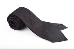 Solid Silk Grenadine Grossa Tie - Untipped - Black