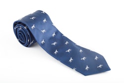 Hound Silk Tie - Navy Blue/White