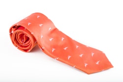Rabbit Silk Tie - Orange/White