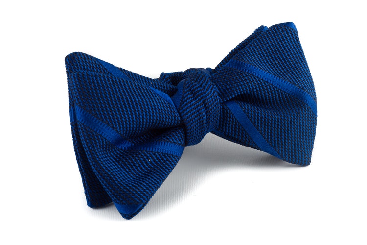 Regimental Grenadine Bow Tie - Royal Blue