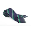 Regimental Silk Grenadine Tie - Untipped - Navy Blue/Green