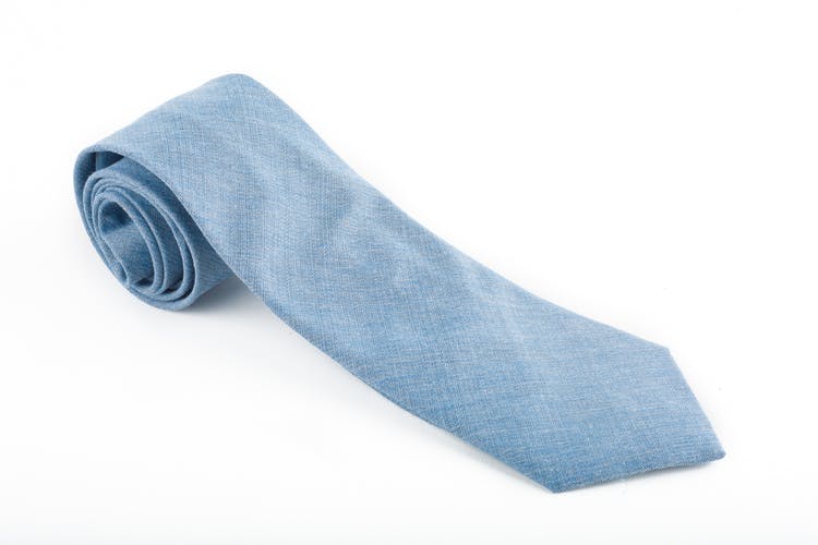 Solid Cotton/Silk Tie - Light Blue