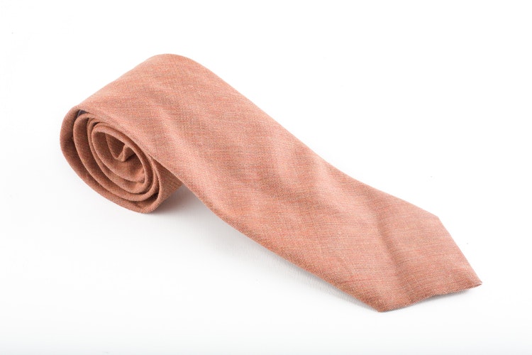 Solid Cotton/Silk Tie - Orange