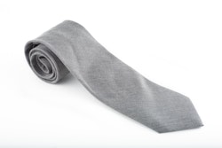 Solid Cotton/Silk Tie - Grey