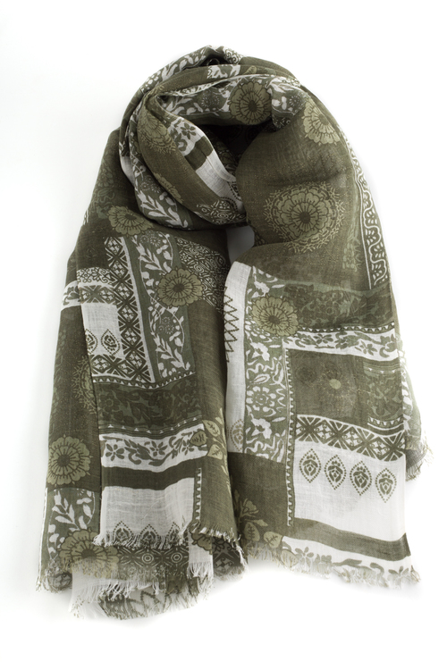 Scarf Multi Floral - Green