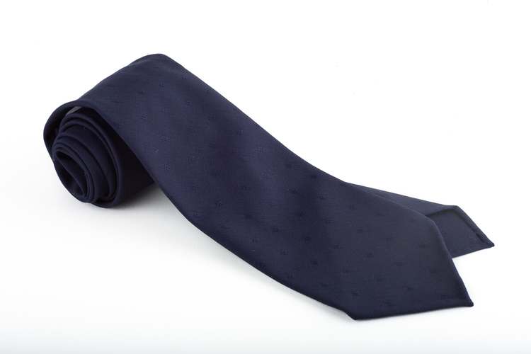 Floral Wool Untipped Tie - Navy Blue