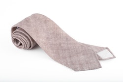 Solid Linen/Cotton Tie - Untipped - Brown/Grey
