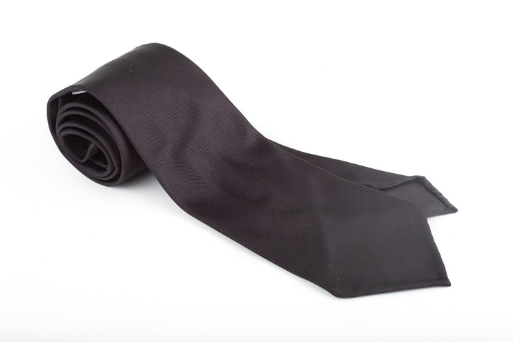 Solid Silk Rep Tie -  Untipped - Black