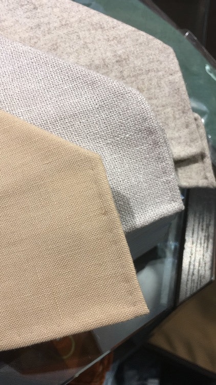 Solid Wool/Silk Untipped Tie - Beige