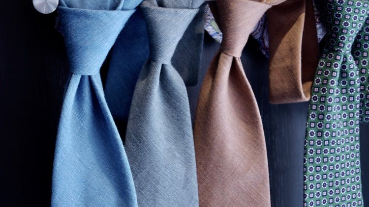 Solid Cotton/Silk Tie - Light Blue