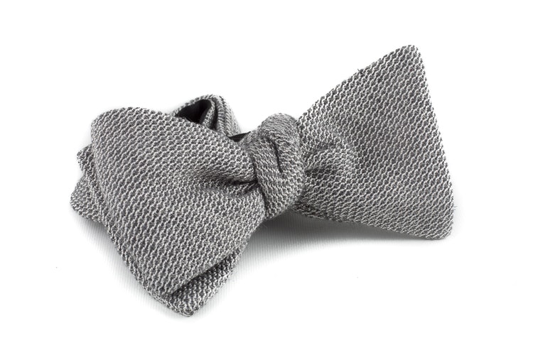 Solid Grenadine Bow Tie - Grey