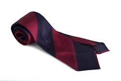 Silk Regimental Blockstripe Untipped - Navy Blue/Burgundy