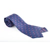 Floral Linen/Silk Tie - Untipped - Navy Blue/Cerise