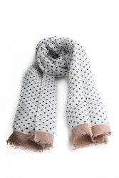 Scarf Polka Dot - White/Navy Blue/Beige