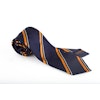 Regimental Silk Grenadine Tie - Untipped - Navy Blue/Orange