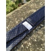 Micro Printed Silk Tie - Untipped - Navy Blue/Light Blue/Brown