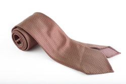 Solid Textured Silk Tie - Untipped - Brown
