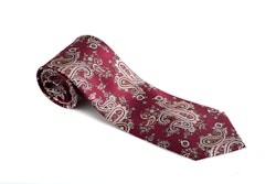 Paisley Vintage Silk Tie - Burgundy/Beige/Pink